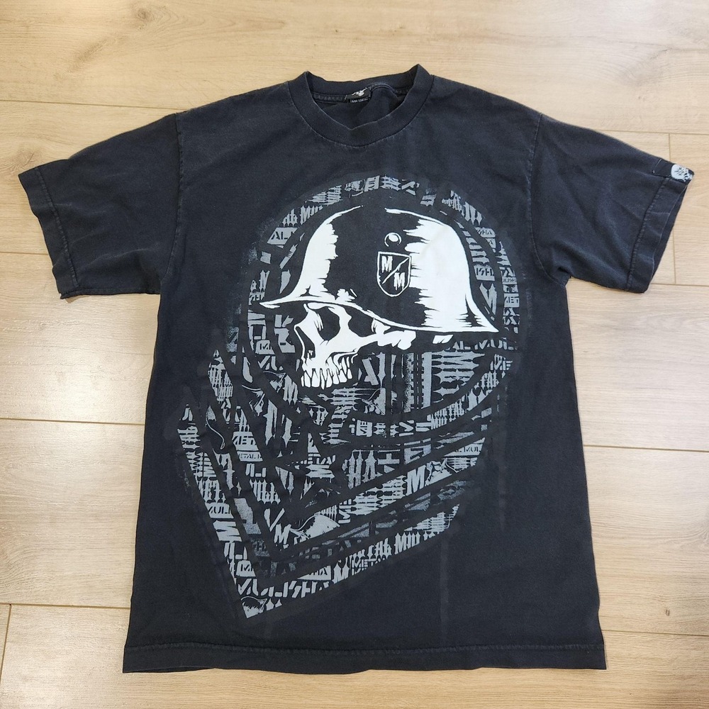 Vintage Metal Mulisha Tee Shirt Mens Medium Black Skull Graphic Motocross Y2K